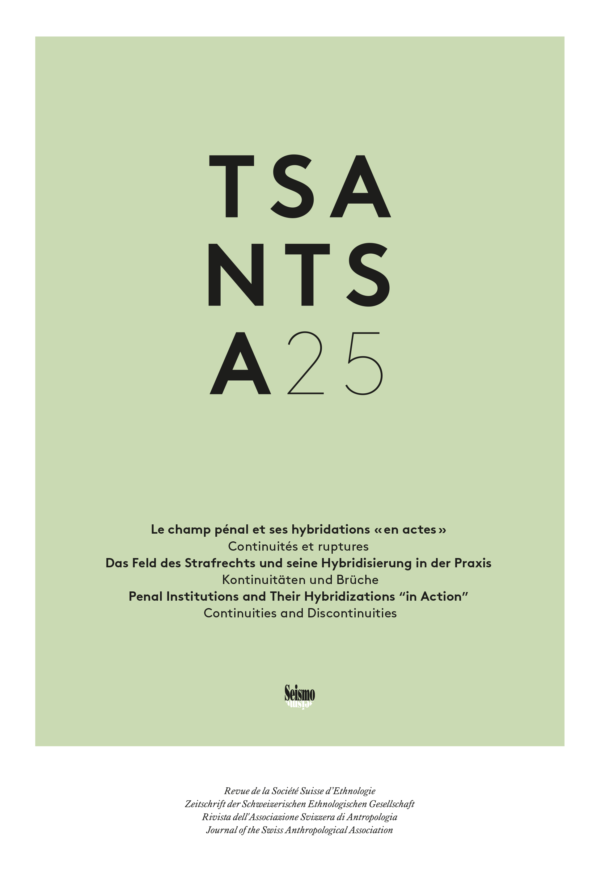 TSANTSA cover 25/2020: Penal Institutions and Their Hybridizations "in Action"
